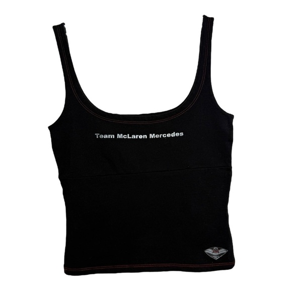 Vintage Rare Team McLaren Mercedes F1 Tank Top Size Small Black Y2K Racing - Picture 6 of 6